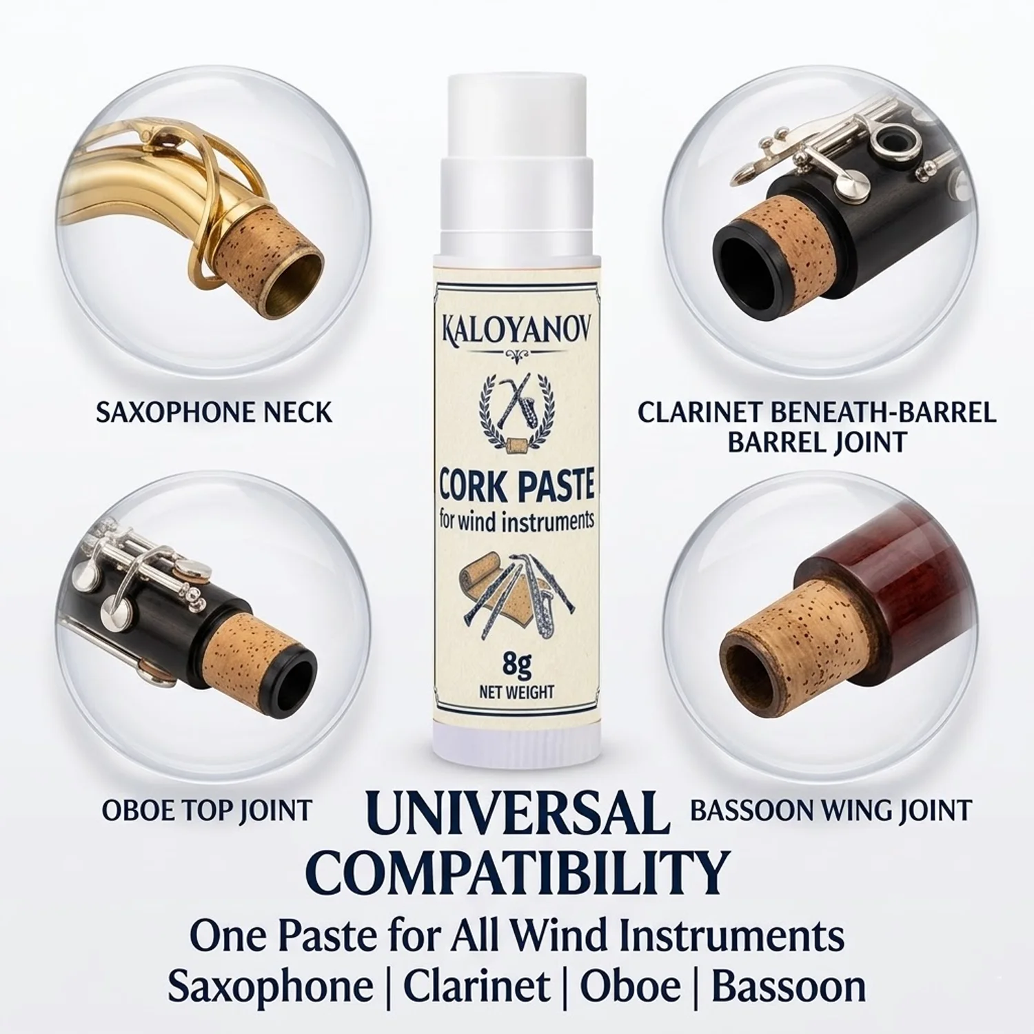 Professional Cork Grease Paste for Saxophone Clarinet Oboe Woodwind Maintenance Lubricant Protects Joints from Cracking