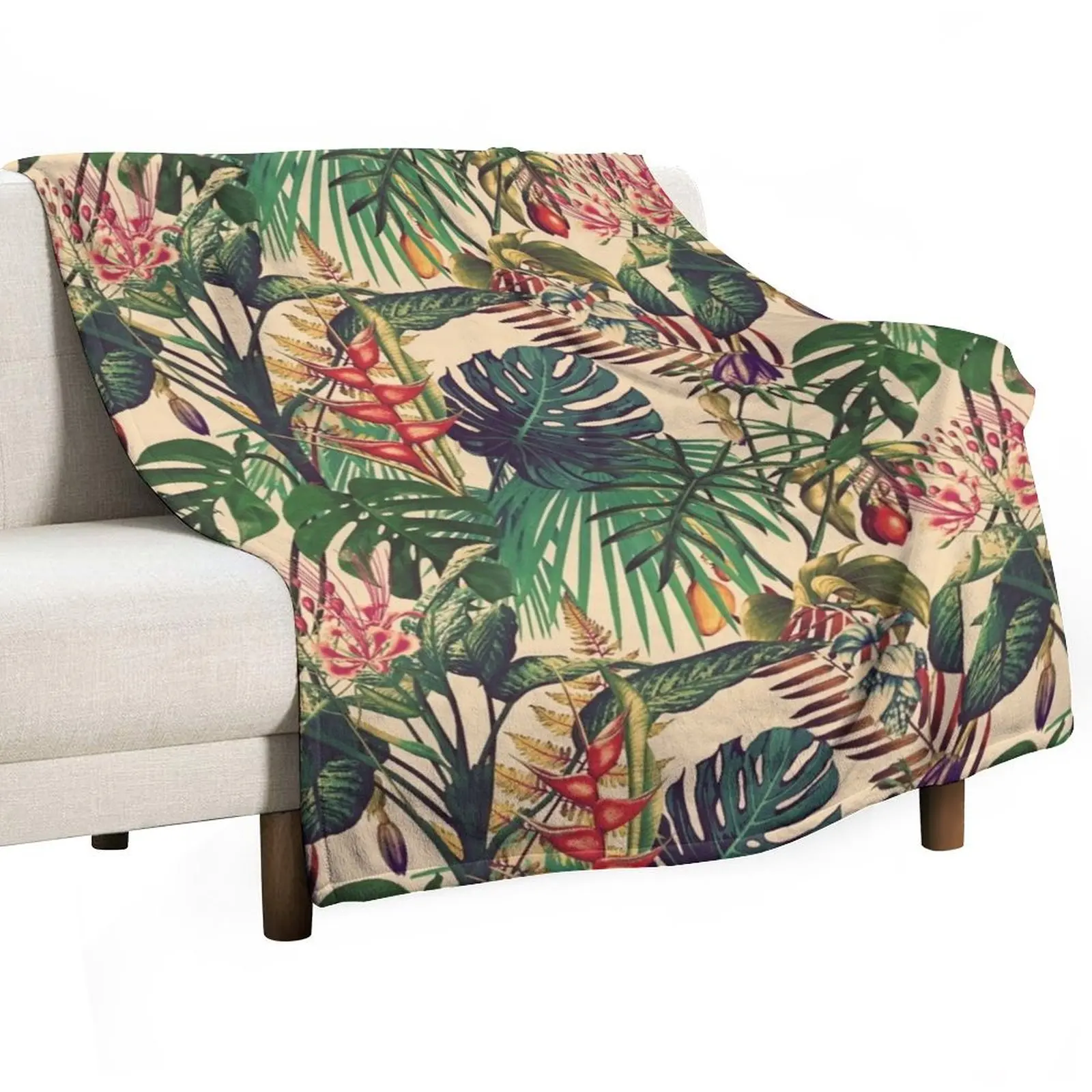 

Tropical Flora (vintage) Throw Blanket Luxury St Summer Beddings Plaid Blankets For Baby Blankets