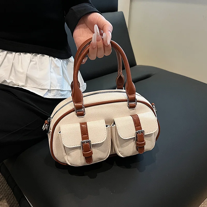 

2025 Spring New Korean Patchwork Bag Women Retro Shoulder Crossbody Versatile Commuter Fashion Purse