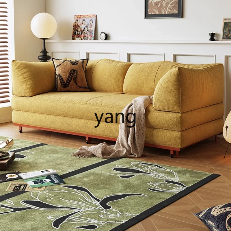 LMM Furniture Cow Horn Folding Small Apartment Double Sofa Bed