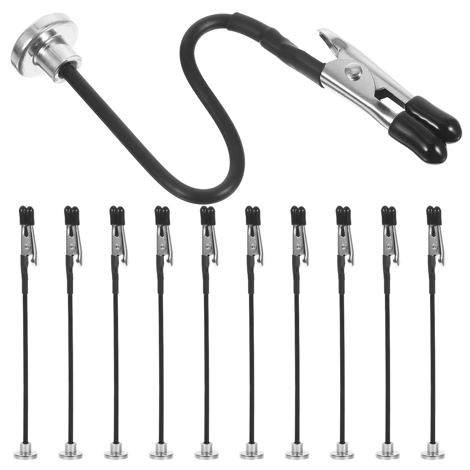 12Pcs Magnetic Bendable Alligator Clips Display Stand Soft Rubber Head Desk Clamp Holder Price Tag Card Display