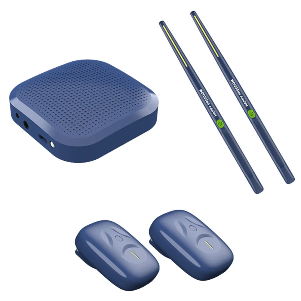 Air Drum with Drumsticks Portable Electronic Virtual Air Drum Drumsticks Pedals Professional Gift for Adults Kids