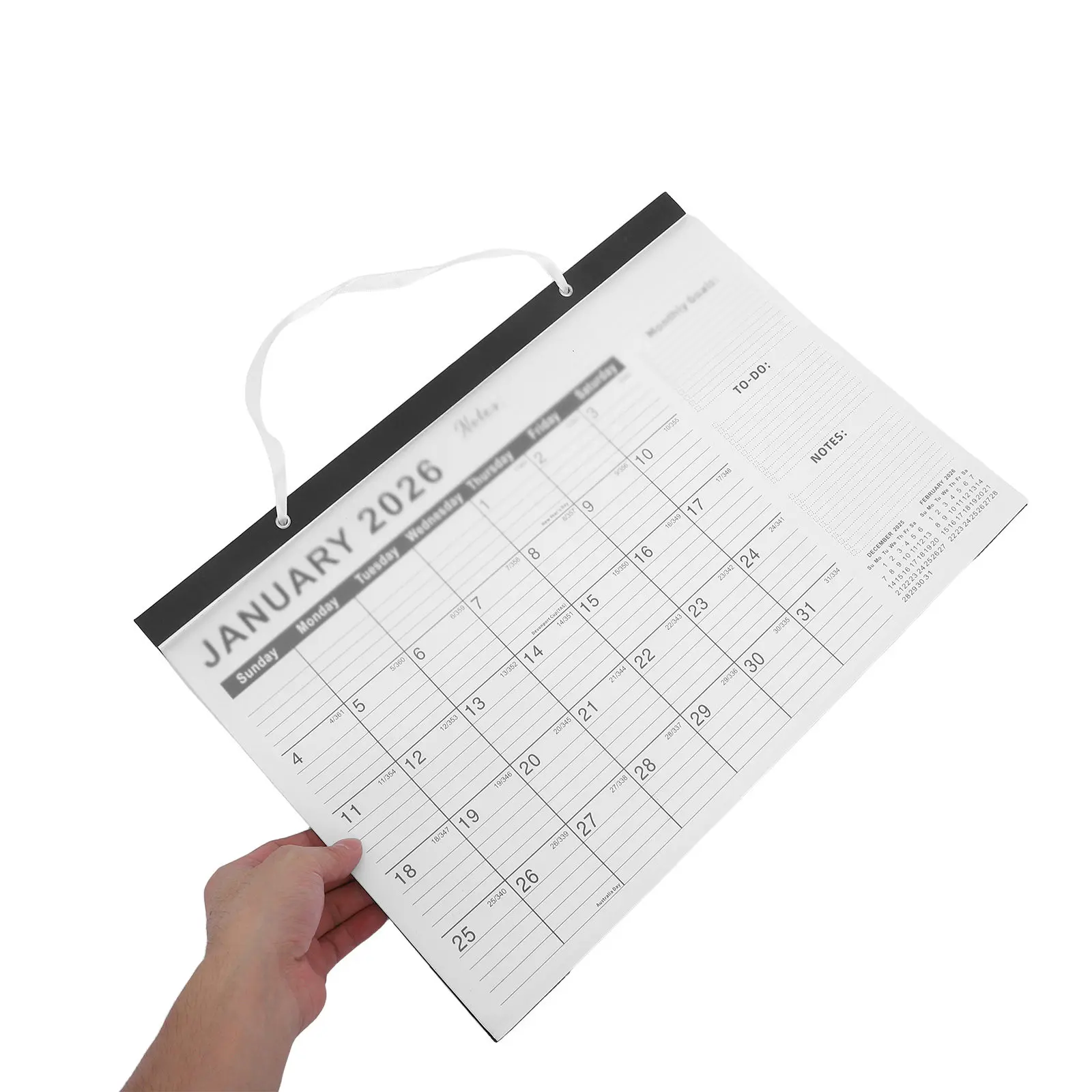 

18 Month Wall Calendar 2026 Hanging Monthly Planner with Holidays Large Blocks for Daily Scheduling Family Office Organization