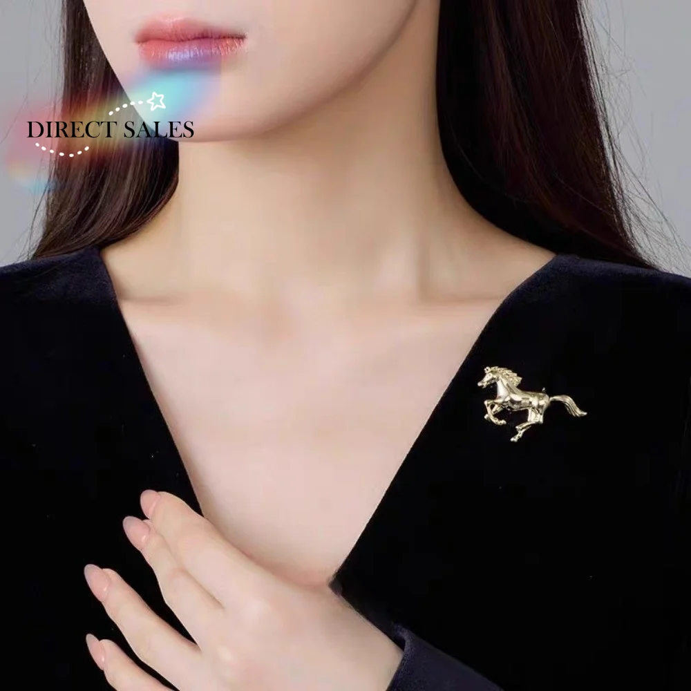 Brooch Pin Gold - Fashion Jewelry Zodiac Horse Head Brooch