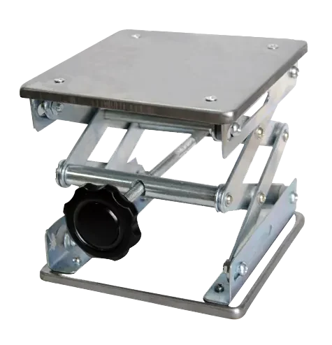 Labortisch aus Edelstahl, Mini-Scherenhubtisch mit manueller Schere