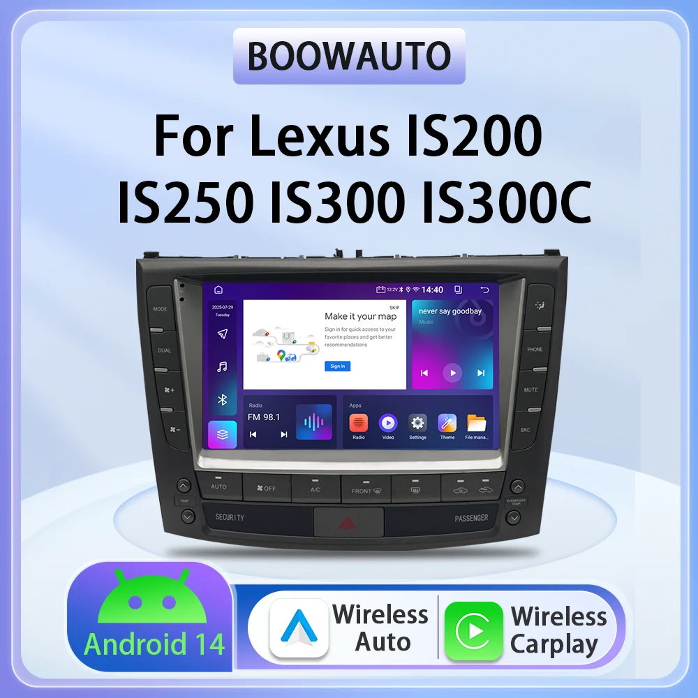 لاسلكي Carplay السيارات أندرويد 14 راديو السيارة لكزس IS250 IS300 IS200 IS220 IS350 4G LTE مشغل أسطوانات للسيارة لتحديد المواقع الملاح مشغل فيدو #1