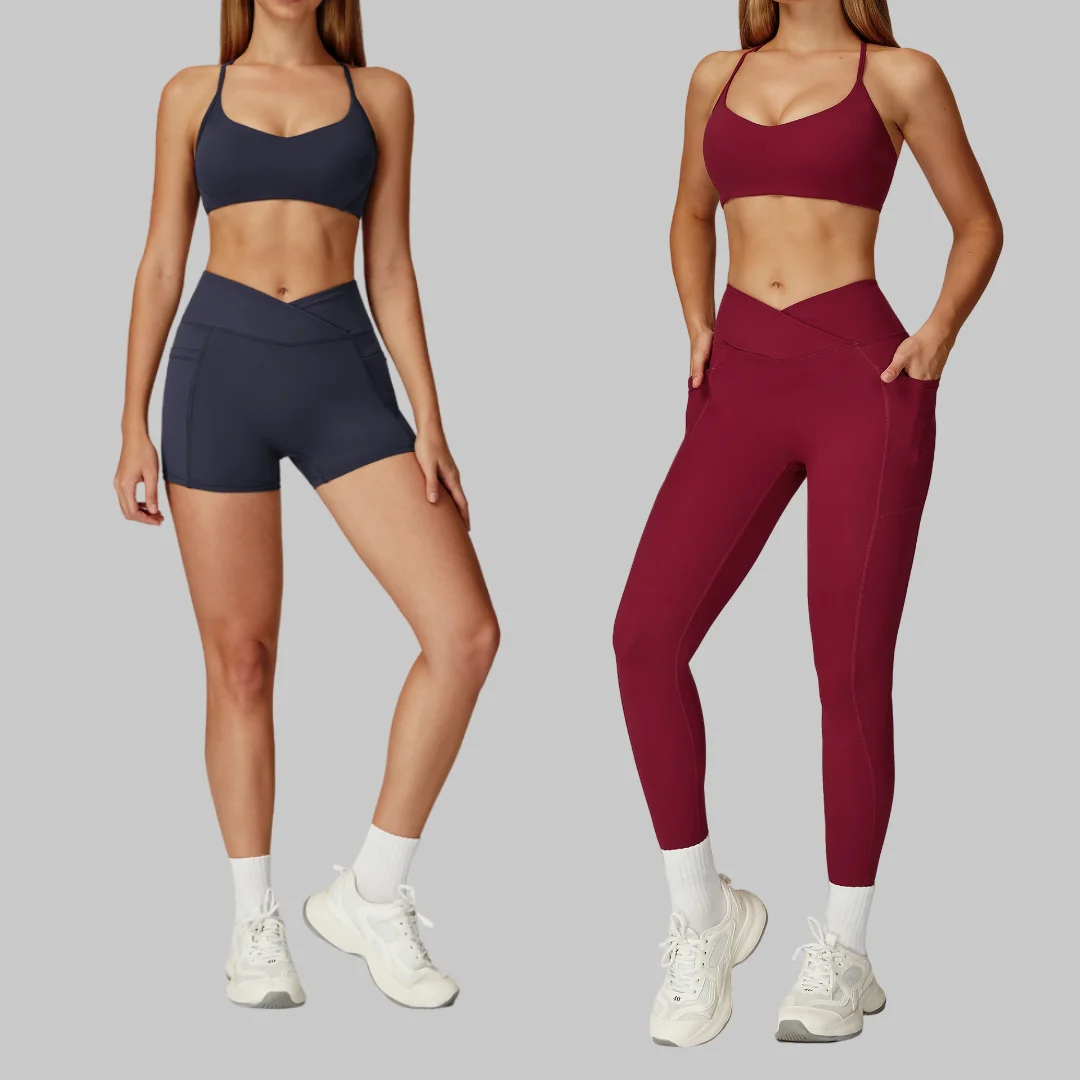 

Nude Fashion Yoga Set Cross Beauty Back High Waist Quick Dry Sports Bra Set Outdoor Running Fitness Leggings Vest Suit for Women