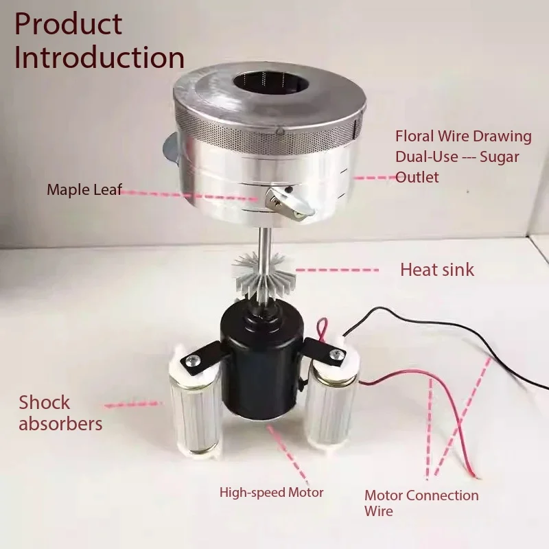 Large Motor Complete Set for Marshmallow Machine - Upgraded Version Enlarged Thickened Brushed Sugar Dispenser