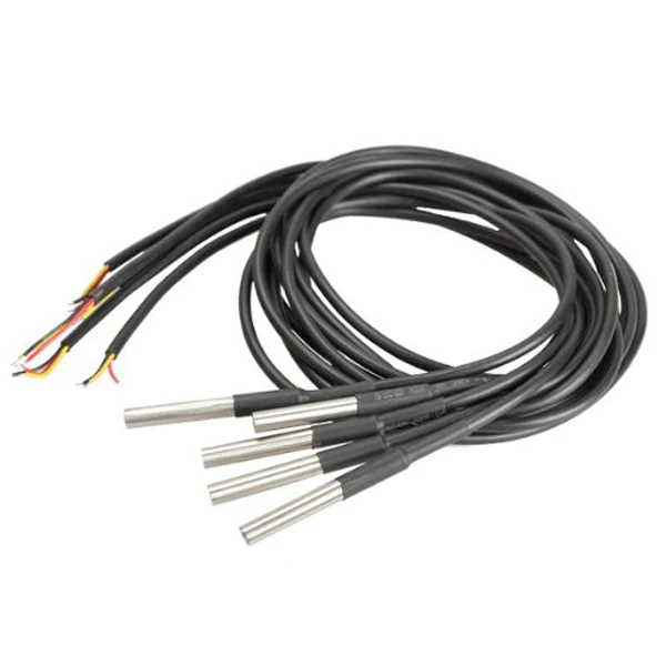 

5pcs Temperature Sensor Waterproof Stainless Steel 100cm Cable 6x50mm Size Humidity Meter Temperature Transducer