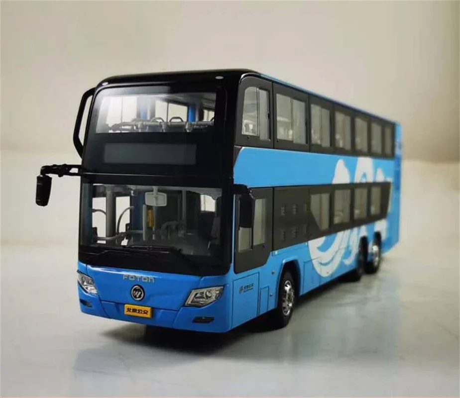 1/43 BAIC New Energy Foton OUHUI AUV Double Deck Bus Clouds coating Model Car Toys Hobby Gifts Collection Display Ornaments