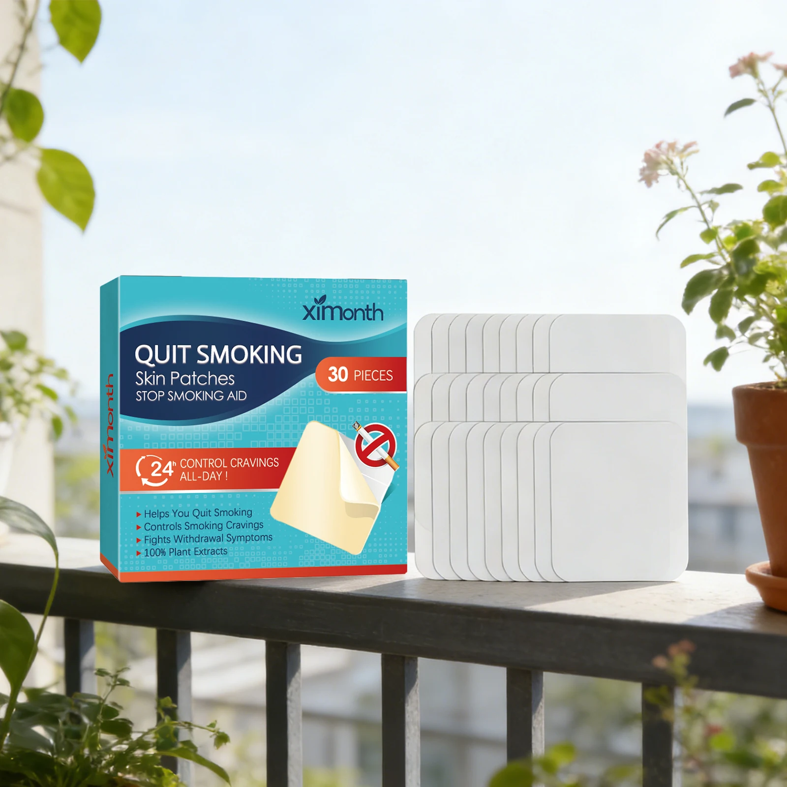 Herbal Quit Smoking Skin Patches Soothing Cough Throat Itching Stop Smoking Aid Nourishing Stickers Fights Withdrawal Symptoms