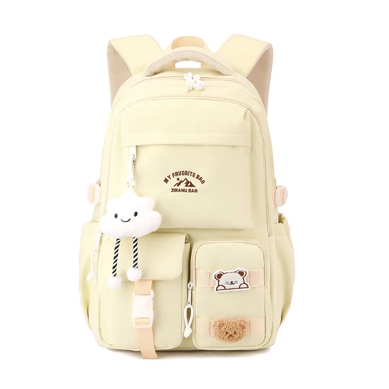 Bear Cloud Y2K Backpacks Ins Pendant Students Double Shoulder Bag Back To School College School Girl High Capacity Backpacks New