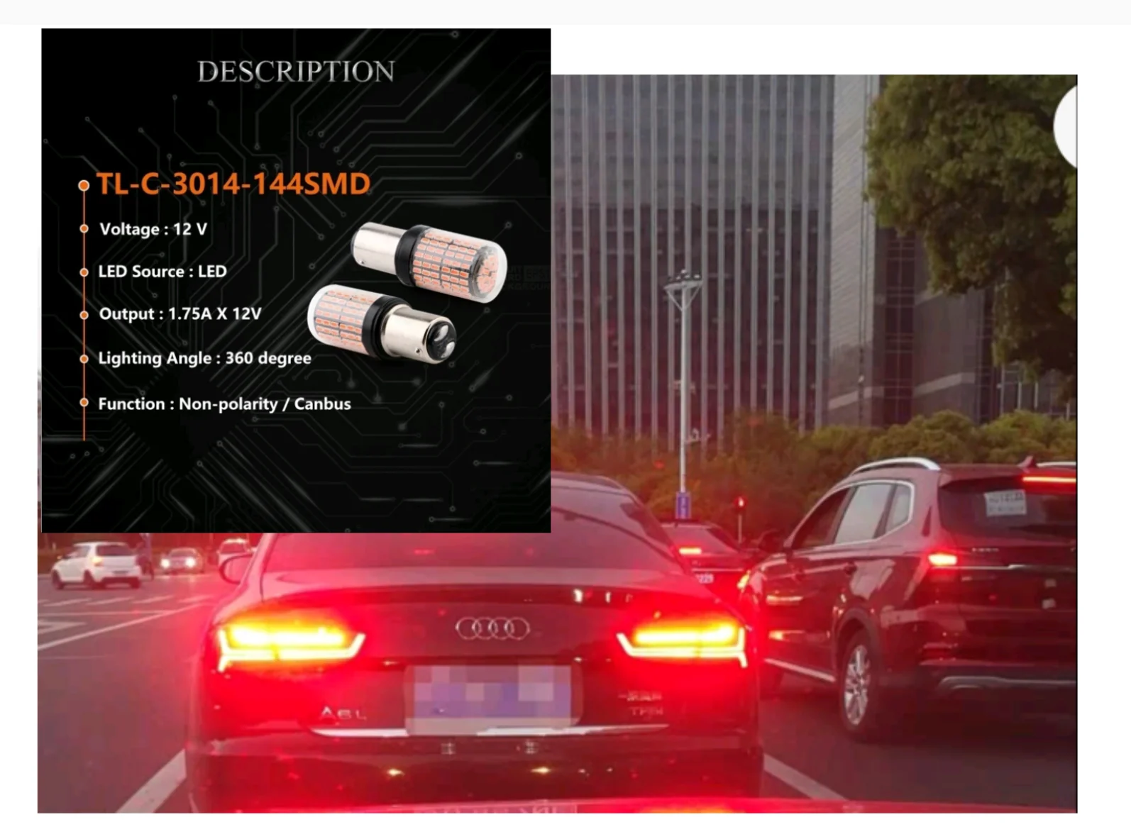 2025년형 업데이트 2x 1157 BAY15D LED 전구 캔버스 에러프리 방향지시등 3014 144 SMD