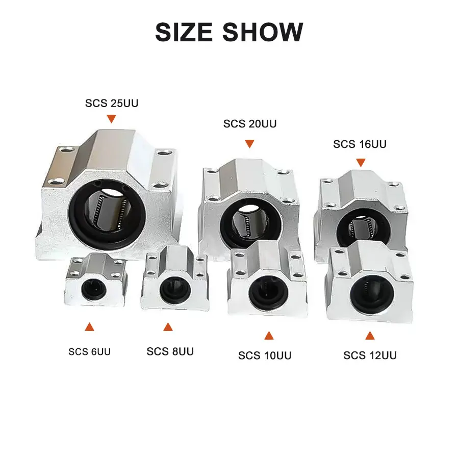 1/2/4PCS Linear Box Slide Lock Positioning Optical Axis Bearing SCS10 12 16 20 25 30 35 40UU/LUU