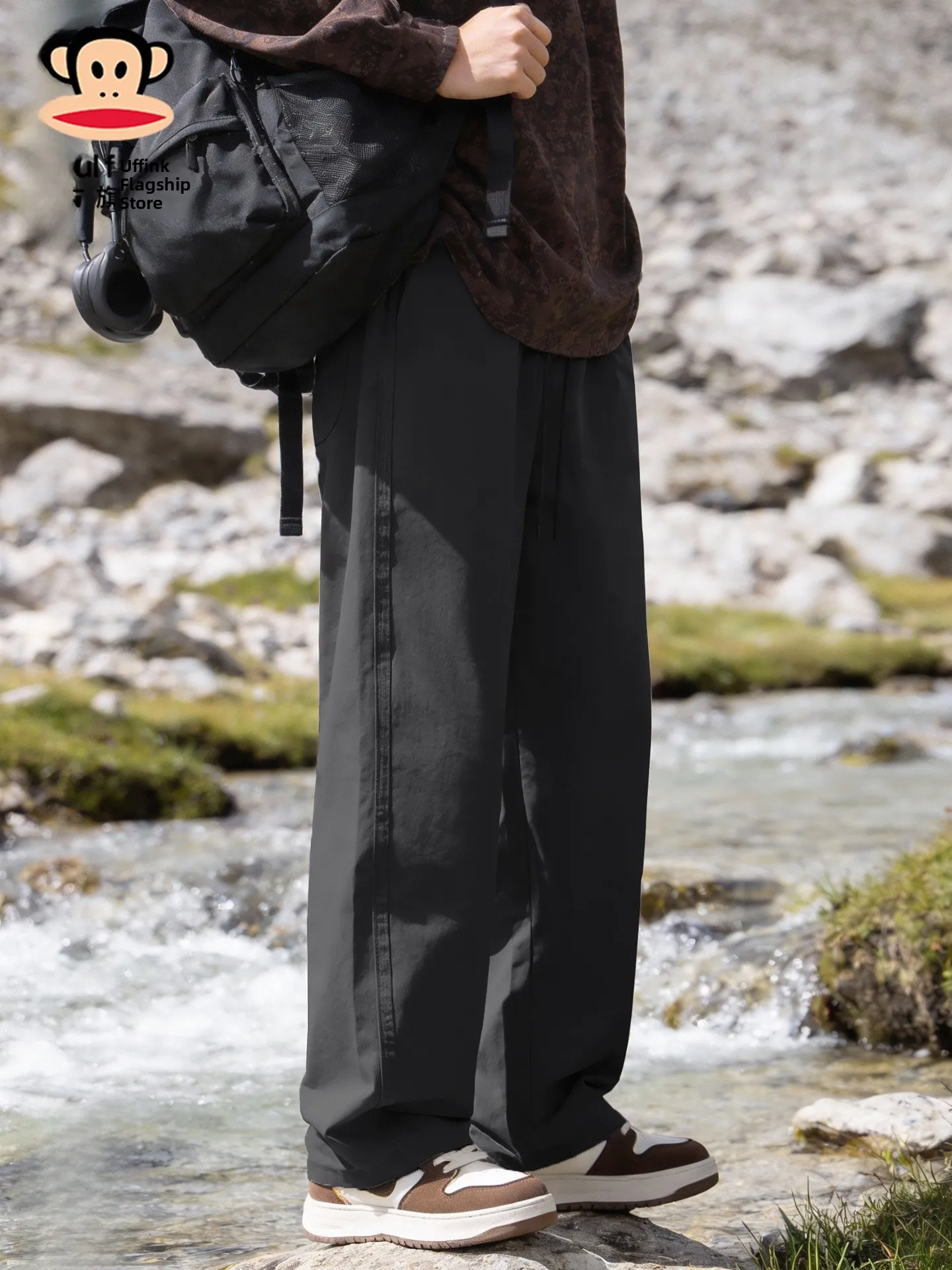 

American Sle Casual Pants Men's Spring New Loose Straight Leg Trousers Teenagers Comfortable Fit Straight Cut