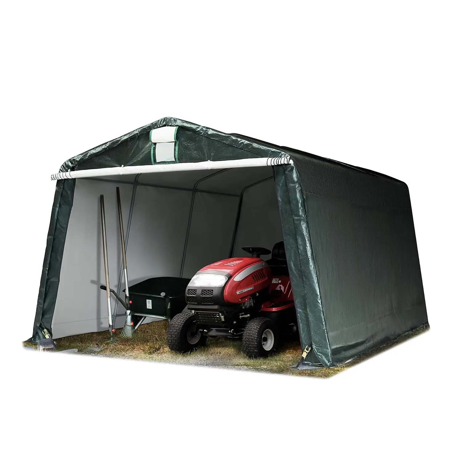 

Portable Garage 11x15 ft Storage Shed Shelter Tent Carport Car Canopy PE 450 N Green, Customized
