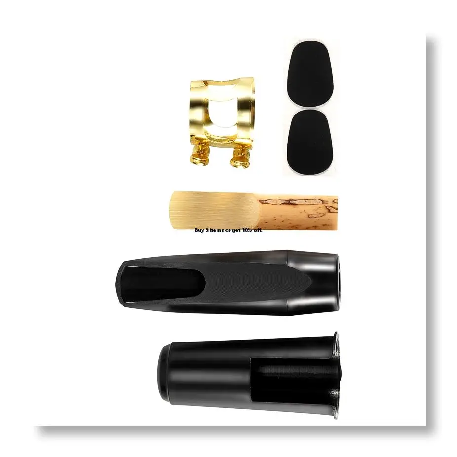 ✱Alto Sax Saxophone Mouthpiece Plastic with Cap Metal Buckle Reed Mouthpiece Patches Pads Cushions