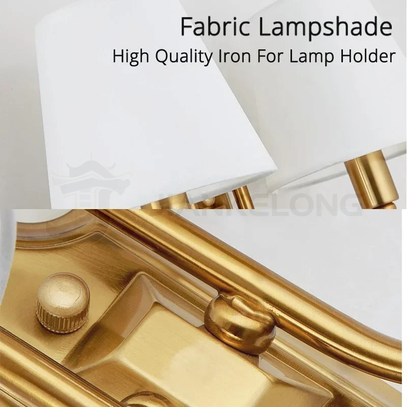 New European Style Copper Led Color Wall Lamp Bedroom Bedside Living Room TV Background  Light Simple Hotel Villa Decor Lighting