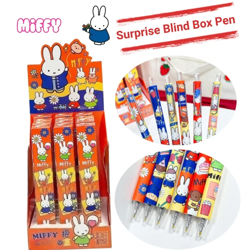 

New Miffy Rabbit cartoon cute push-type gel pen high appearance blind box pen student black signature pen 0.5mm birthday gift