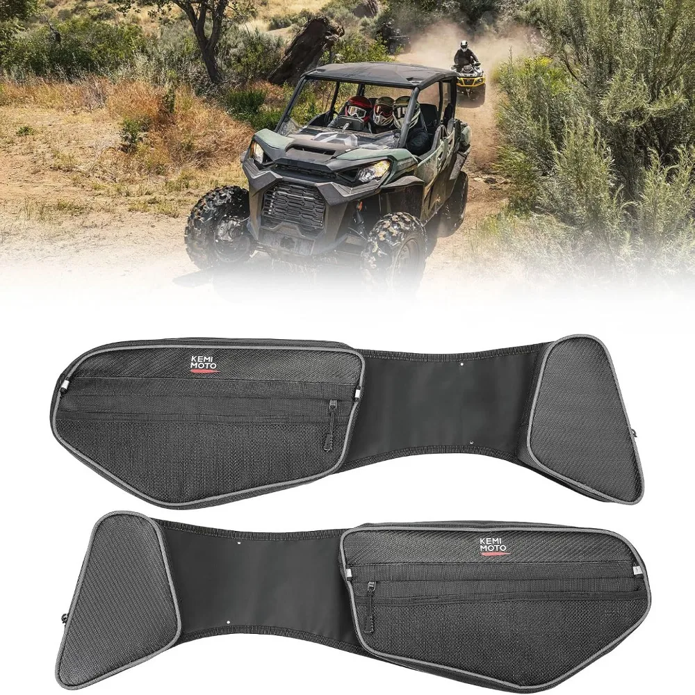 door bags with knee pads compatible with can am commander and commander max 2021-2024 front door storage bag pockets pack of 2