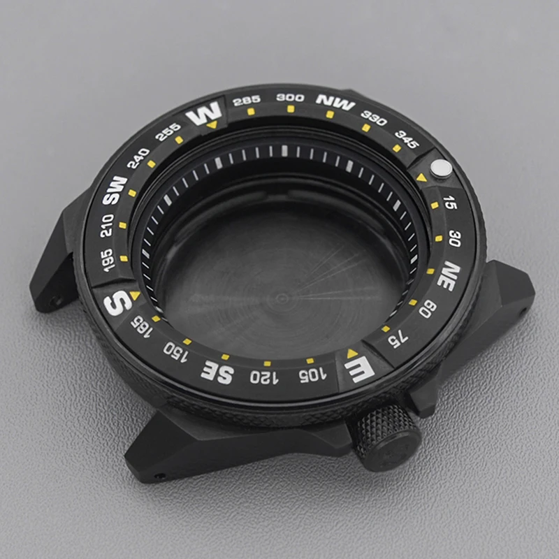 Samurai King Watch Case NH35 Case Sapphire Crystal with NH35 NH36 4R35 7S26 Movement Compatible 28.5 mm Dial Black Watch Case
