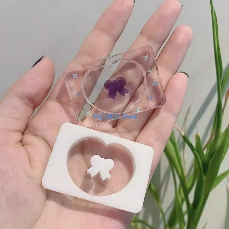 

G5GC Bear Bowknot Ornament Silicone Epoxy Resin Mold DIY Keychain for Bag Decor
