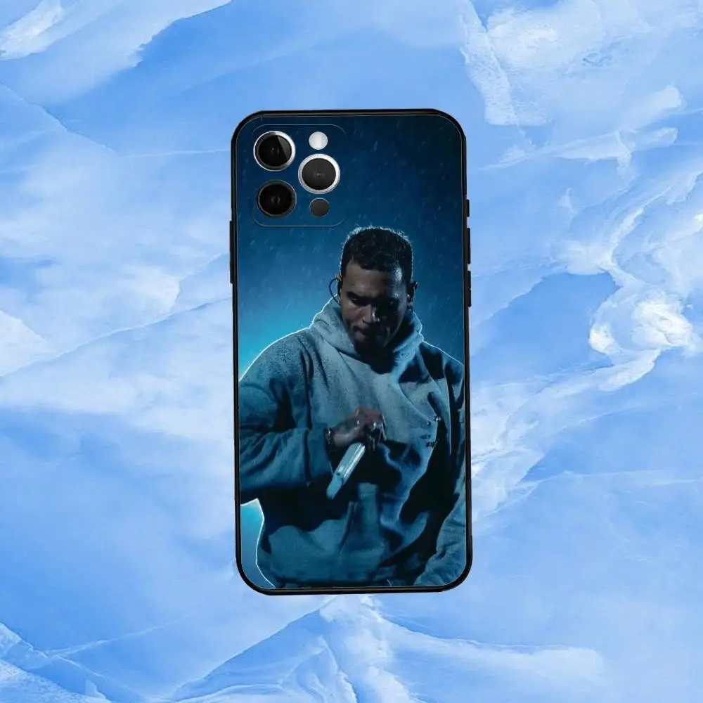 حافظة هاتف Singer Rap C-Chris B-Brown لهاتف iPhone 17,16,15,14,13,12,11 Plus، Pro Max، XS، غطاء أسود من السيليكون الناعم #2