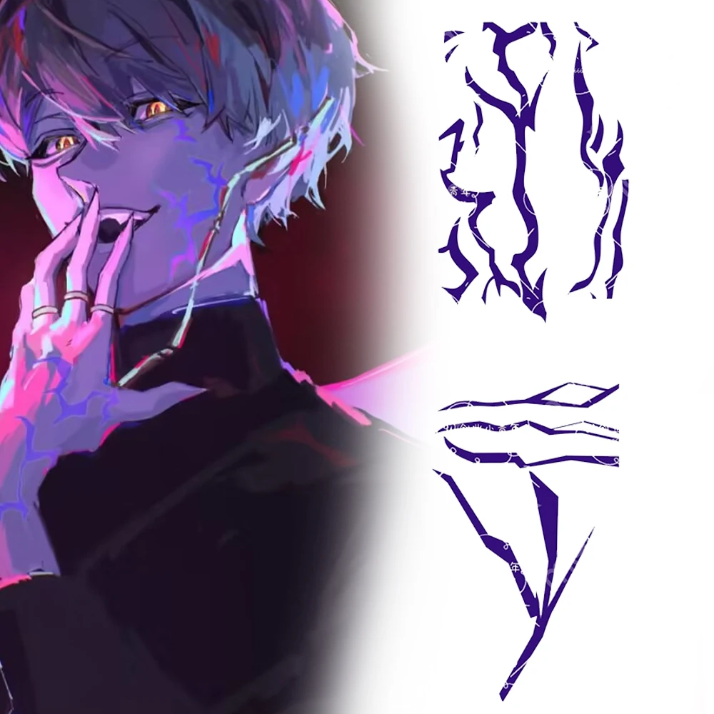 

Anime KPop Demon Hunters Jinu Saja Boys Cosplay Fake Tattooing Temporary Sticker Paper Face Prop Body Art Halloween Accessories