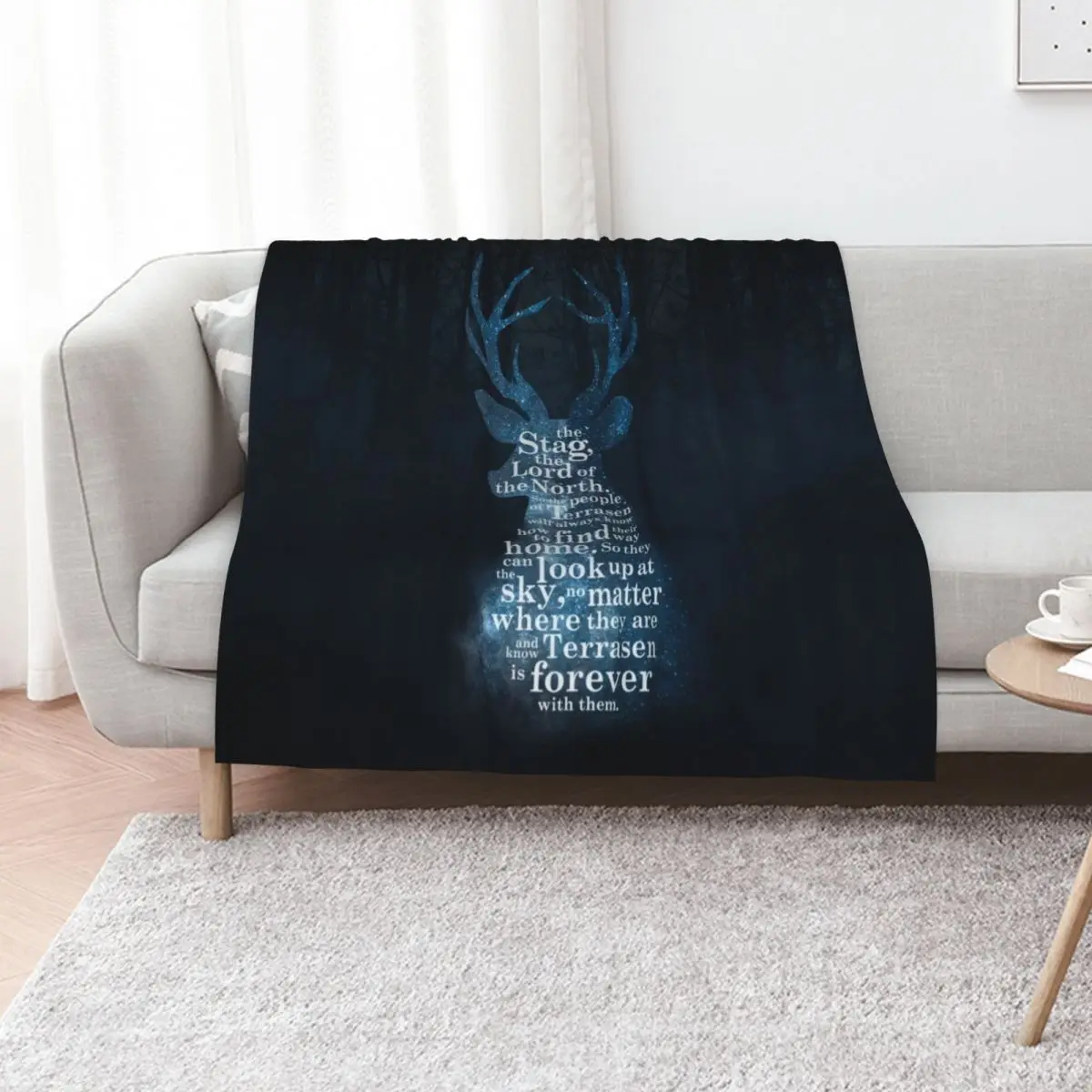 Throne of Glass - The Stag, the Lord of the North Throw Blanket Designers Retros halloween for winter Luxury Brand Blankets