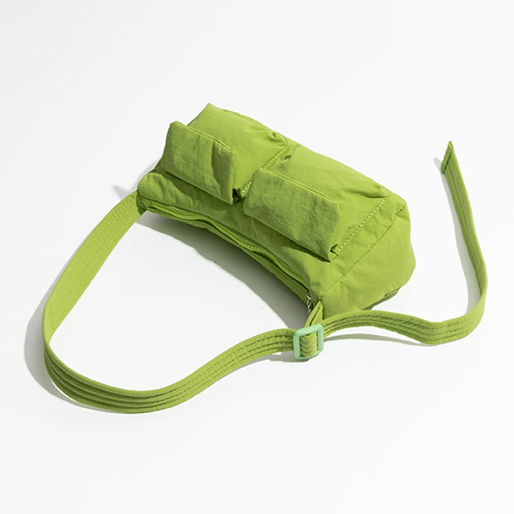 

Women Casual Underarm Bag Solid Color Simple Messenger Bag Large Capacity Nylon Crossbody Bag Multi-pockets for Outdoor Travel