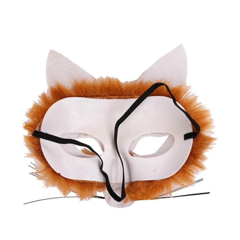أقنعة حفلات الحيوانات - غطاء وجه نمر فروي واقعي للمناسبات التنكرية - نصف قناع خفيف الوزن للبالغين/الأطفال (البومة/الثعلب/الذئب)