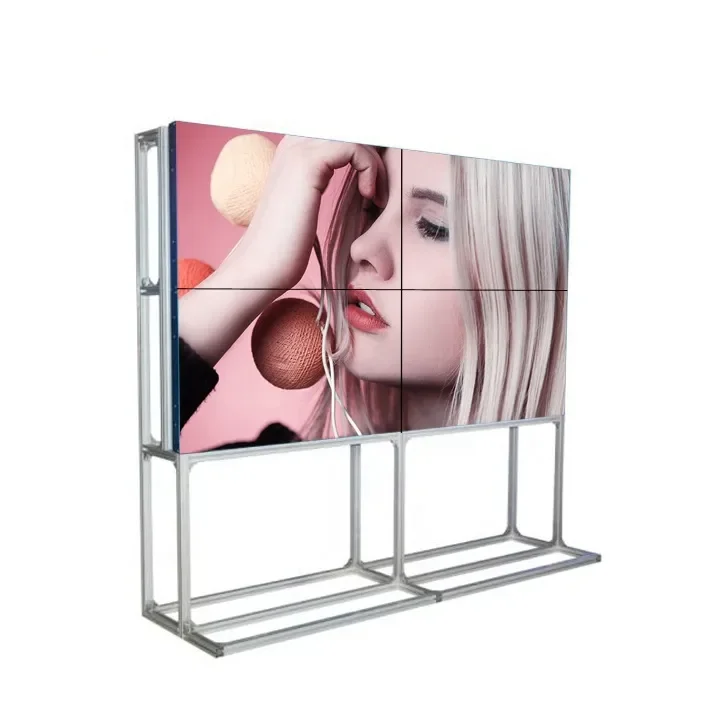 T slot 2020 3030 4040 extruded aluminum profile for Custom Freestanding Multiple TV screen floor  rack & public TV display stand