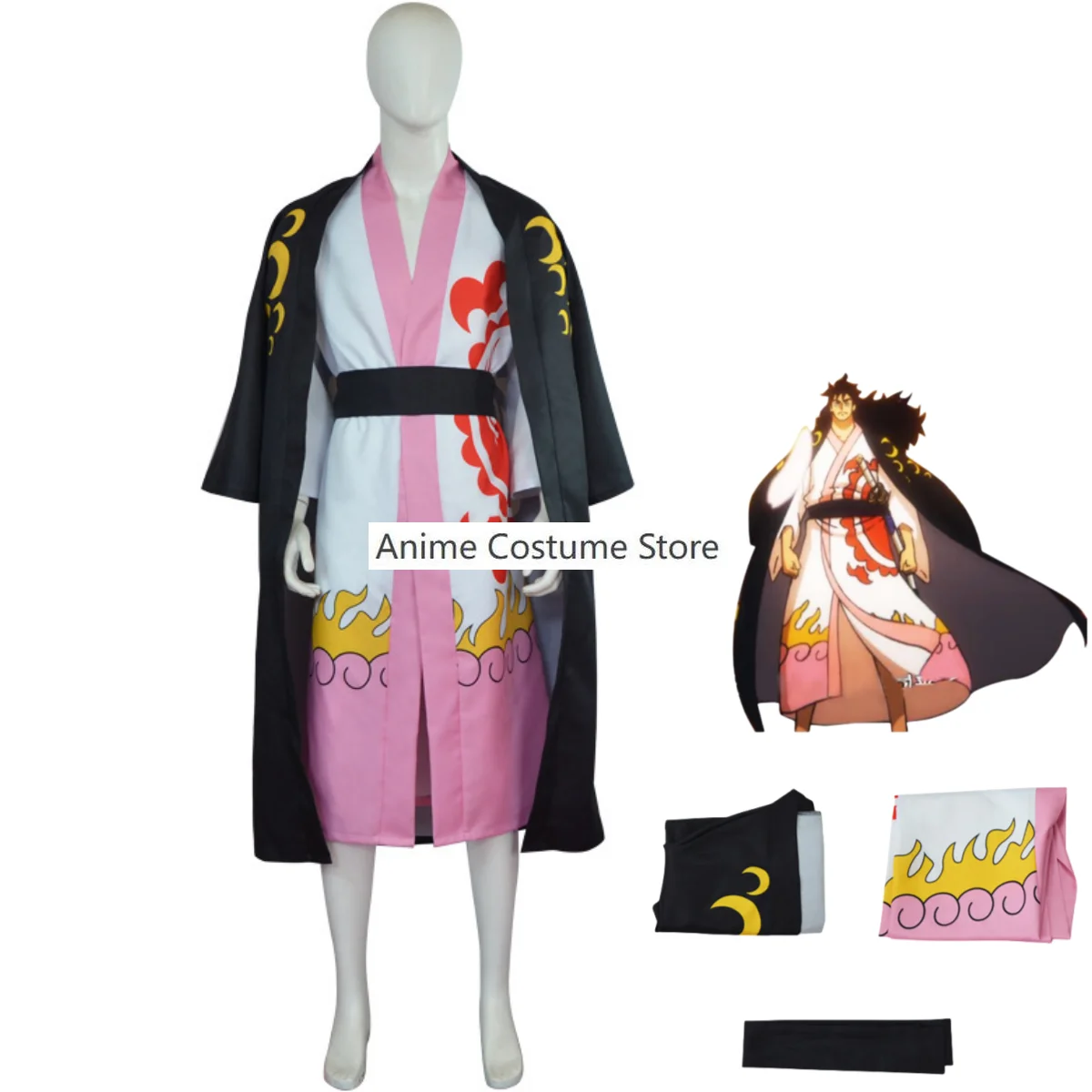 Anime Wano Kuni Country Kozuki Momonosuke Cosplay Costume General Printing Kimono Cloak Adult Man Halloween Carnival Suit