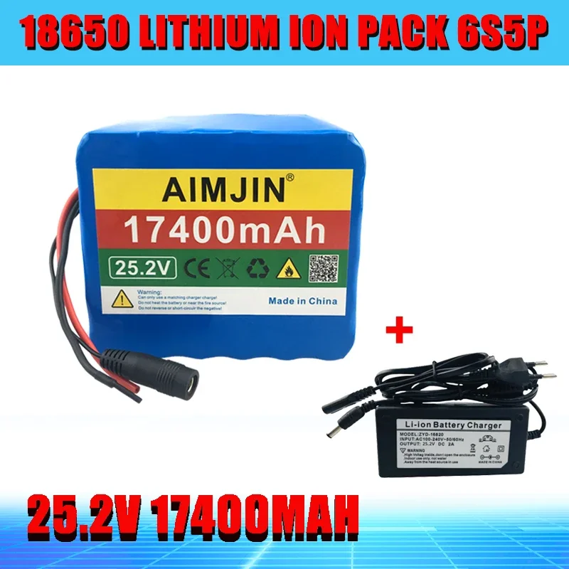 

25.2v 17400mah Lithium Battery Pack 6S5P 17.4A Built-in BMS Protection, Used for Bicycle Engines, Outdoor Power Sour