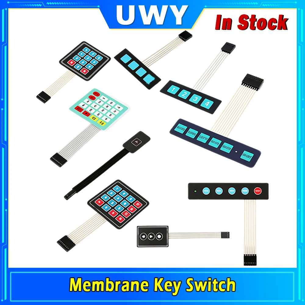 Membrane Switch Matrix Array Keyboard Keypad 1/3/4/5/6/12/16/20 Keys Matrix Thin Film Keyboard Control Panel For Arduino
