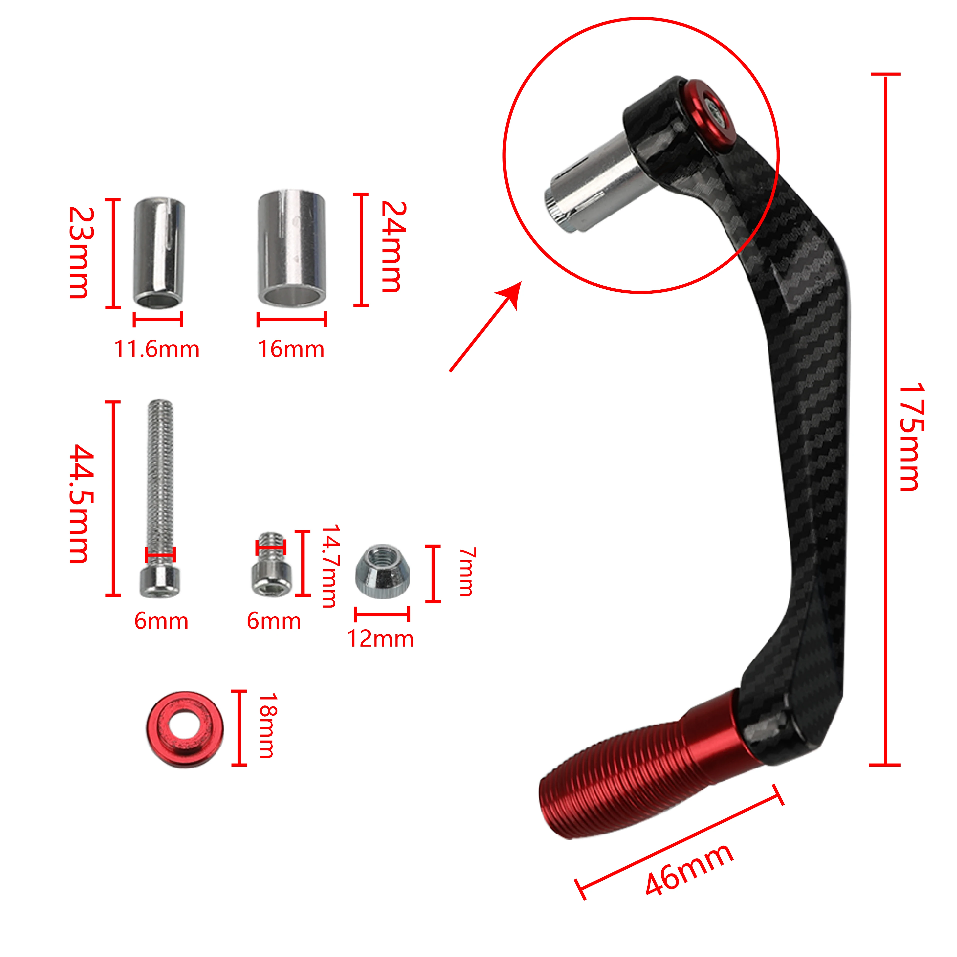 دراجة نارية 7/8 "22 مللي متر المقود القبضات الحرس دواسة فرامل عتلات مقود الحرس حامي لياماها R6 2006-2024 R 6 2007 2008 #5