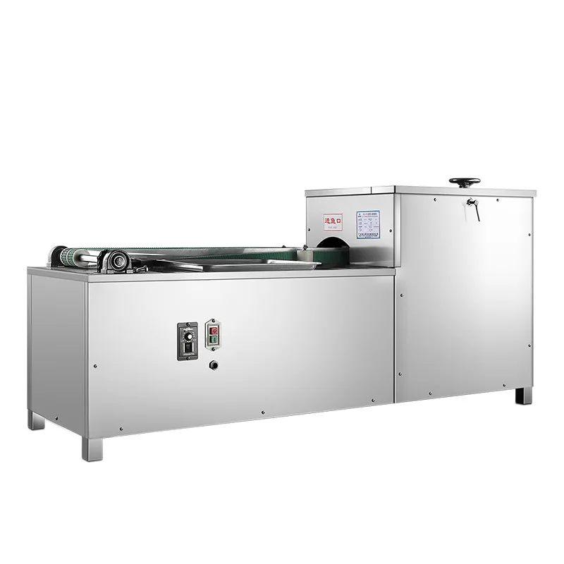 

Fresh fish processing and fish killing machine Commercial automatic belly opening internal organs yellow