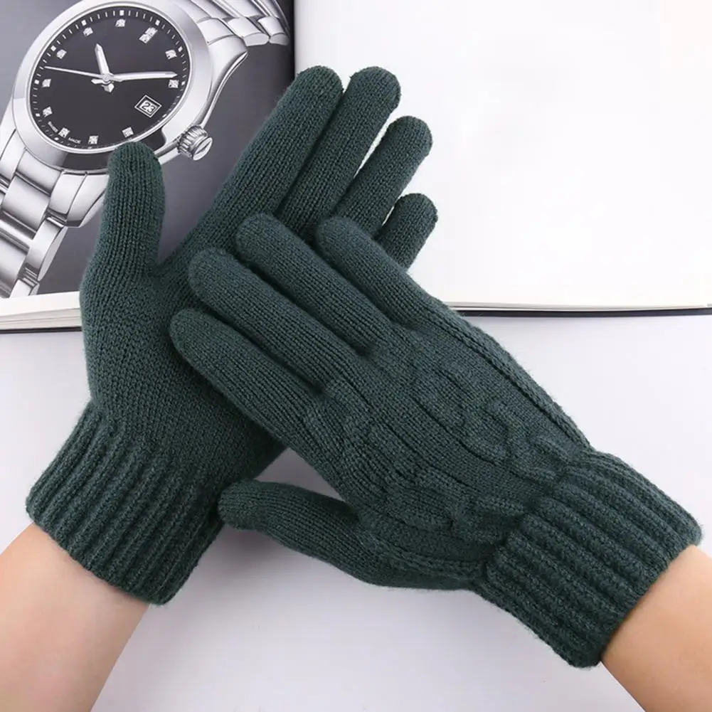 Velvet Lined Cold-proof Gloves Winter Cycling Gloves with Touch Screen Anti-slip Grip Heat Retention Unisex Cold-proof for High