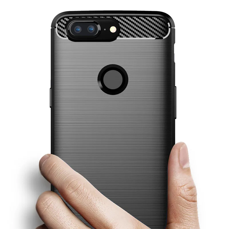 Shock Absorption Phone Cover for Oneplus 5T Silicone Case For One Plus 5t 1+5T Soft TPU Carbon Fiber Cases Coque Fundas