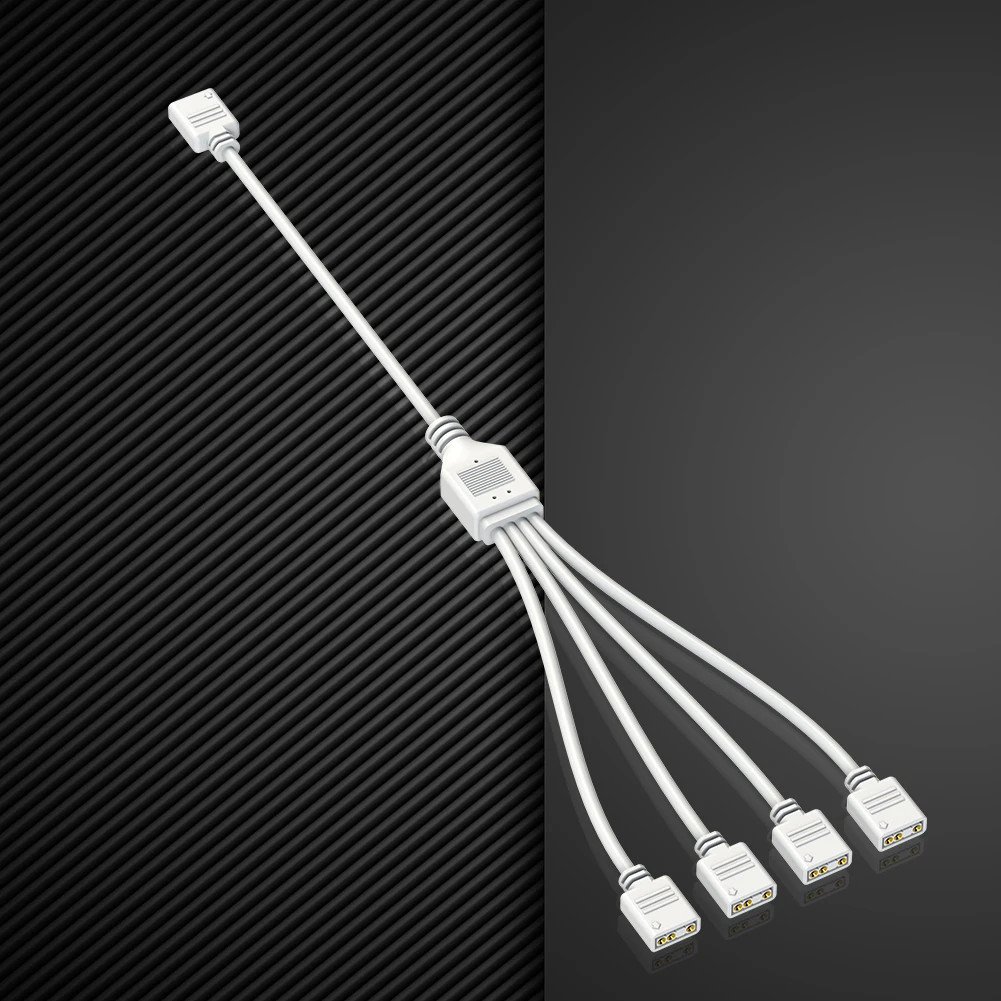 ARGB Splitter 5V 3PIN Connector 1 To 2/3/4 Chassis Fan Splitter Synchronization 30cm Tensile Resistant for PC Light Strip Fans