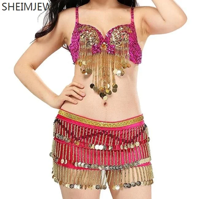 Women Belly Dance Bra Short Skirt Carnival Tassel Bra Sequin Belly Dance Stage Show Costumes Ds Nightclub Belly Dance Split Suit