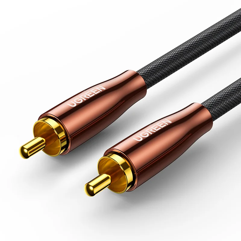 

UGREEN Coaxial Digital Audio Cable Gold-Plated Braided Subwoofer Cable RCA Male to Male HiFi 5.1 SPDIF Stereo Audio Cable