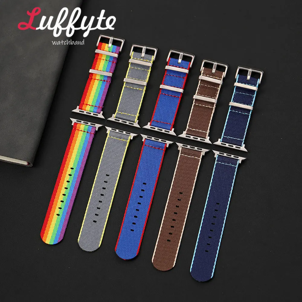 Women Colorful Nylon Watch Strap for Apple Watch Series 1-11 Ultra SE  3 2 1 for Iwatch 38-49mm Fashion Casual Smartwatch Band