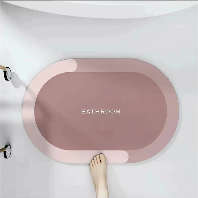 Modern Simple Cloth Bathroom Water Absorbent Floor Mats Bathroom Doorway Non-Slip Foot Mats Restroom Toilet Mats