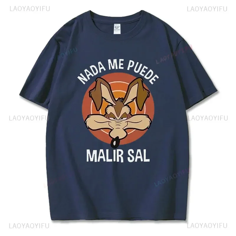Engraçado wile e coiote camiseta das mulheres dos homens dos desenhos animados casual camiseta gráfico algodão topos streetwear y2k tshirt hip hop roupas góticas