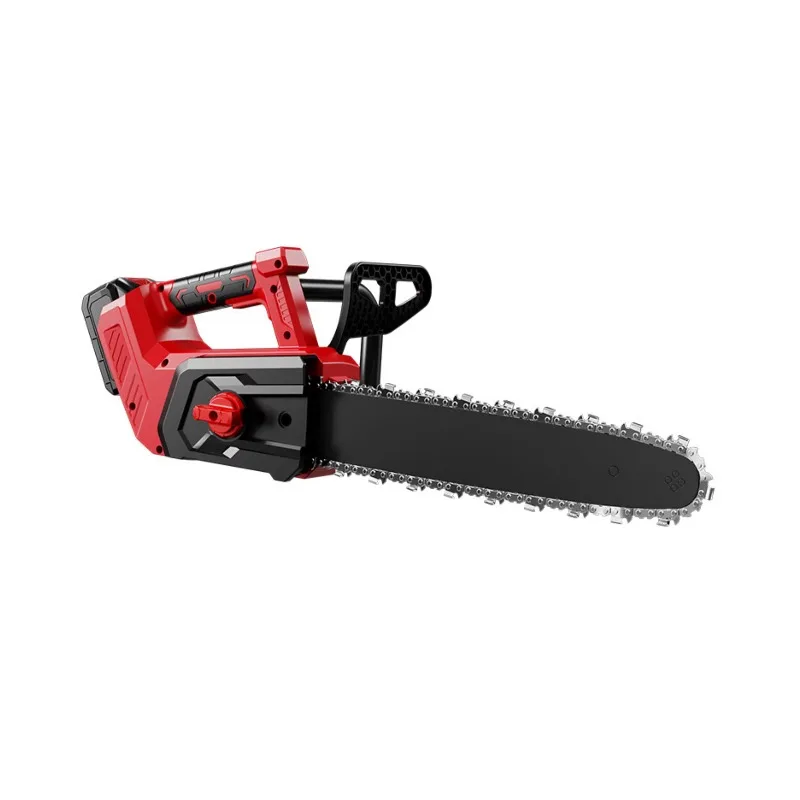 16 Inch Red Battery Operated Handheld Rechargeable Mini 60V Cordless Electric Chainsaw with Steel Blade 1 Year Warranty