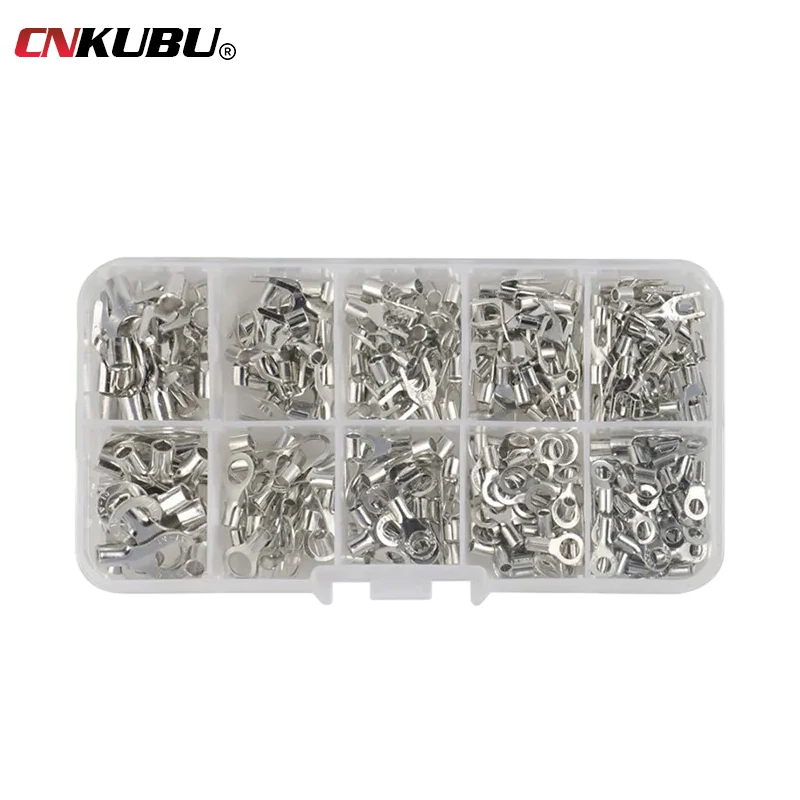 OTUT-Terminal fio conector encaixotado, 0.5-4mm Square Terminal, frio pressionado Terminais desencapados, Bloco nariz de cobre, 320pcs, Conjunto