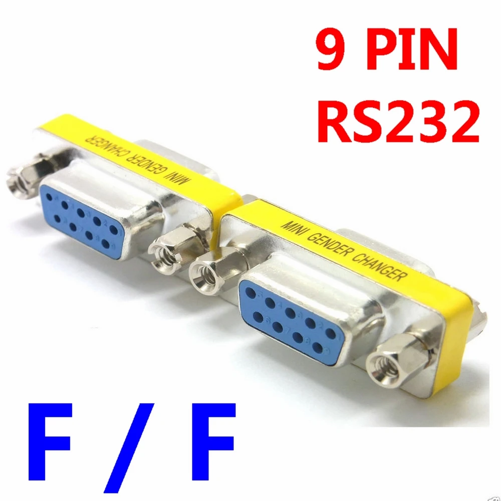 9 PIN COM Serial FEMALE TO FEMALE RS232 Adapter DB9 Connector