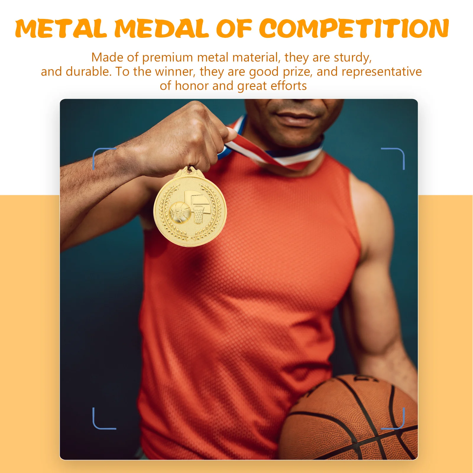 

3Pcs Champions Award Medals Metal Medals for Sports Competition Basketball Winner Prize Child Achievement Recognition Party Game