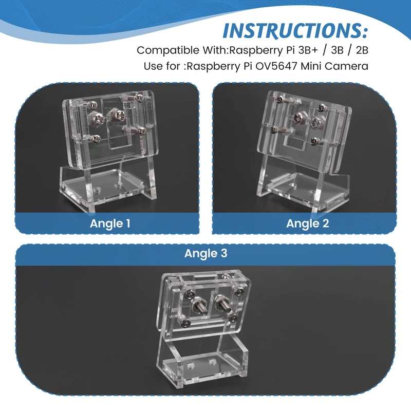 Ov5647 Mini Camera Acrylic Holder Transparent Webcam Bracket For 3 Camera-DTD2